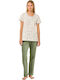 Vamp Summer Women's Pyjama Set Green Oil