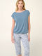 Vamp Sommer Damen Pyjama-Set Blue Serene