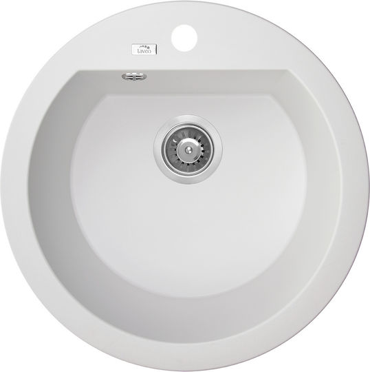Laveo Drop-In Мивка от Синтетичен Гранит Ш51xД51см Бял