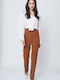 Damen Stoff Hose Tabac Brown
