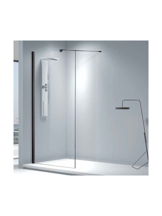 Aquarelle Σταθερό Πλαϊνό Ντουζιέρας 57-59x200cm Clear Glass Black