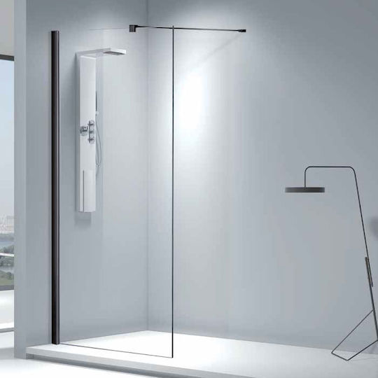 Aquarelle Σταθερό Πλαϊνό Ντουζιέρας 57-59x200cm Clear Glass Black