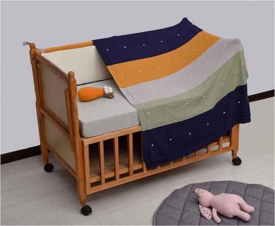 Liolios Home Pătură Pepinieră Swaddling pături 100% bumbac Multicolor 80x100cm