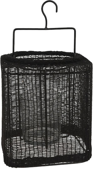 Tabletop Glass Lantern Black 18x18x20cm