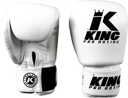 King Boxing Gloves Leather for Match White