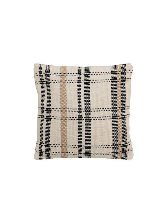 Sofa-Kissen Ivory/Schwarz/Braun 45x45cm