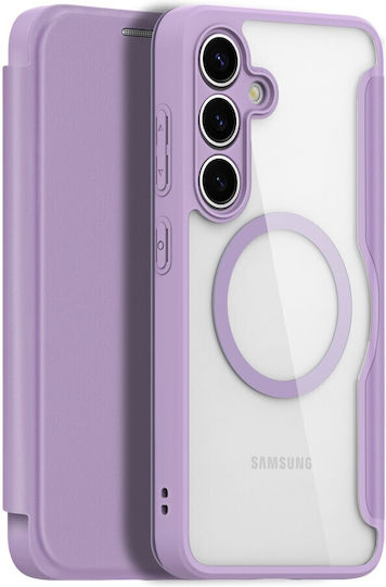 Dux Ducis Skin X Pro Series Книга Изкуствена кожа / Силикон Лилав (Galaxy S25+)