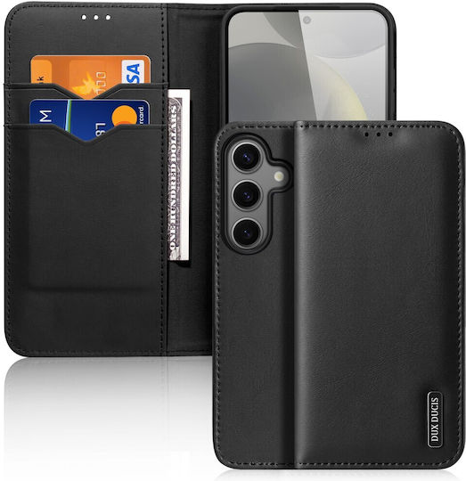 Dux Ducis Hivo Series Rfid Blocking Book Piele / Silicon Negru (Galaxy S25)