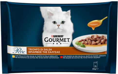 Nestle Υγρή Τροφή για Γάτες σε Κονσέρβα με Βοδινό, Κοτόπουλο και Μοσχάρι 4x85gr