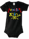 kirikoko Metallica Baby Crayon Rainbow Doodle Къс ръкав Black