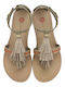 Flache Sandalen für Damen Anatomisch in Beige Farbe