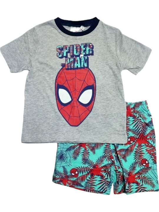 Disney Παιδική Πιτζάμα Καλοκαιρινή Γκρι Spiderman