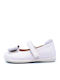 Kids Anatomic Leather Ballerinas with Hoop & Loop Closure White