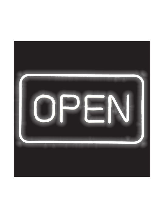 Led Neon Sign Model Open White Dimensions 41x23.5cm Usb Powered