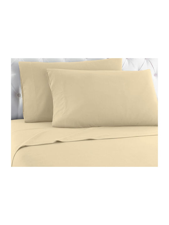 TnS Cearșaf Super dublu cu Elastic 160x200+25cm. Portocaliu