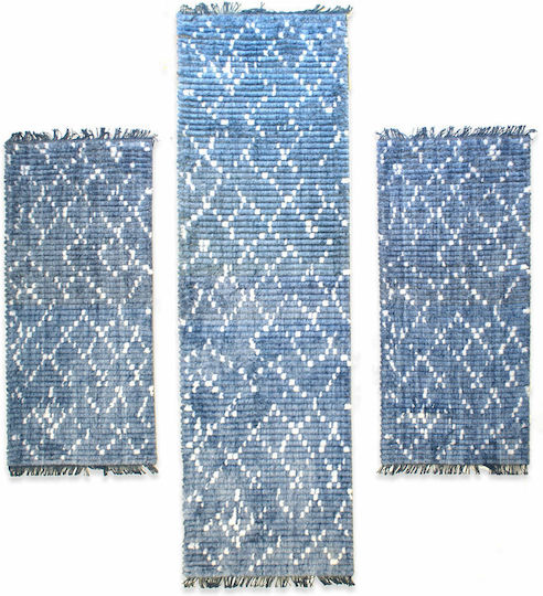 Royal Carpet Schlafzimmer-Teppichsets Blau Creme E103534 3 Stück