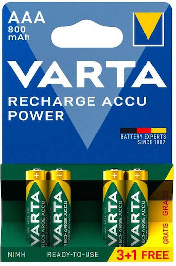 Varta Rechargeable Accu Baterii Reîncărcabile AAA Ni-MH 800mAh 1.2V 4buc