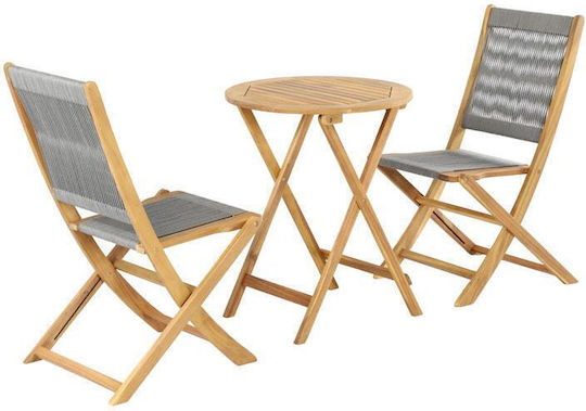 Set Camera De Zi Pentru Spații Exterioare Mici 3709 3 Piese Maro