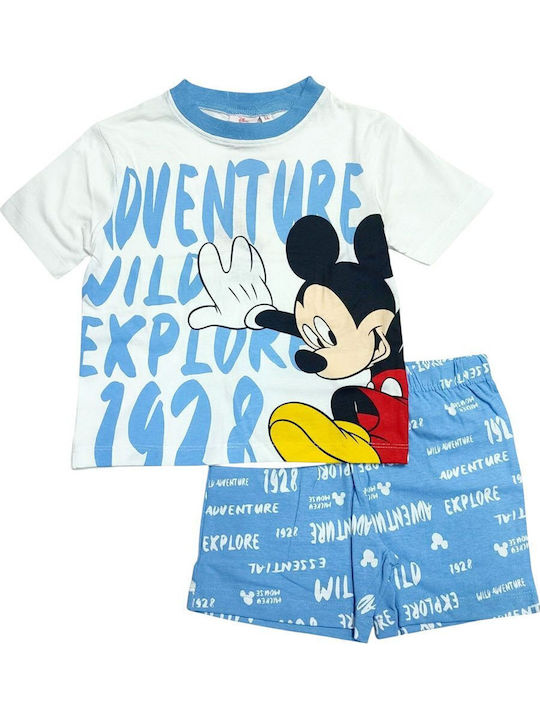 Disney Kids' Pajamas Summer White Mickey