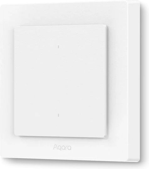 Aqara H2 Διακόπτης Τοίχου Διπλός με Πλαίσιο Λευκός