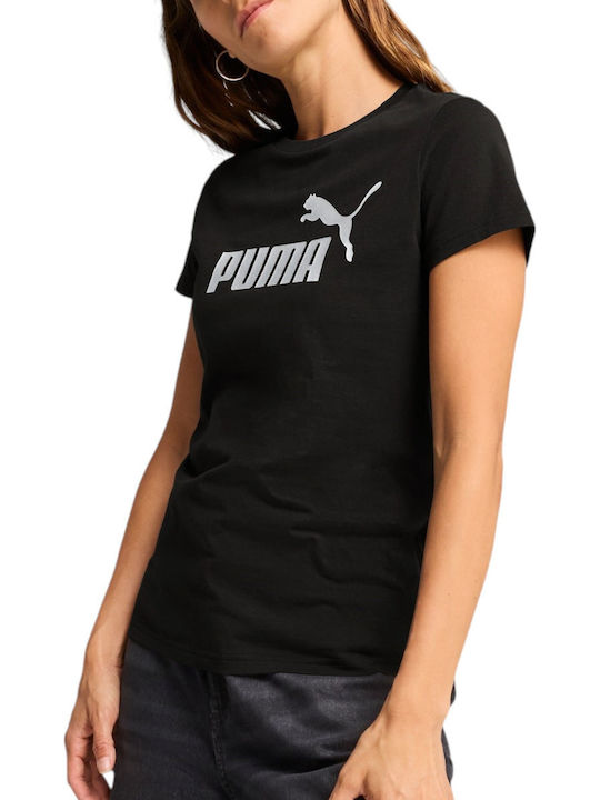 PUMA Logo Women's Athletic T-shirt Black