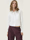 Langärmelig Damen Hemd White