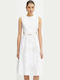 Sommer Midi Damenkleid Weiß/Milch