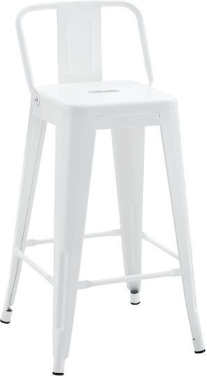 Hocker Bar mit Rückenlehne Metall Utopia White Shade 42x42x86cm