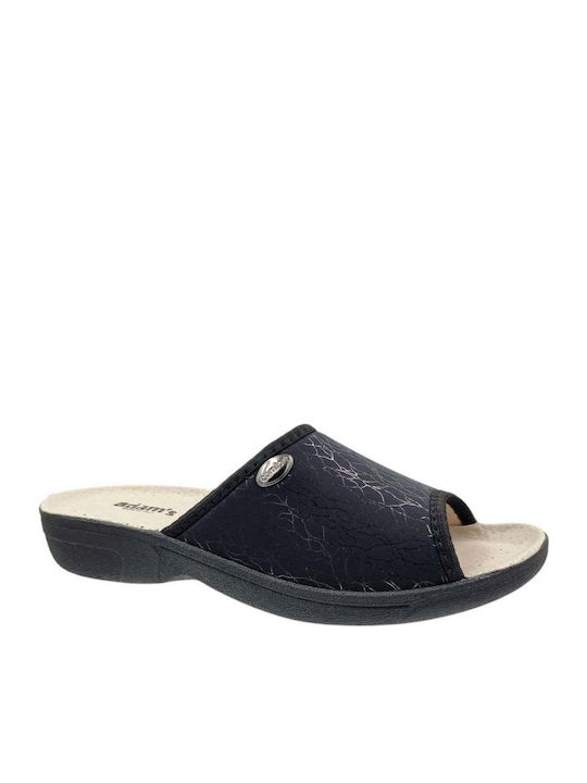 Leder Flache Sandalen für Damen in Schwarz Farbe