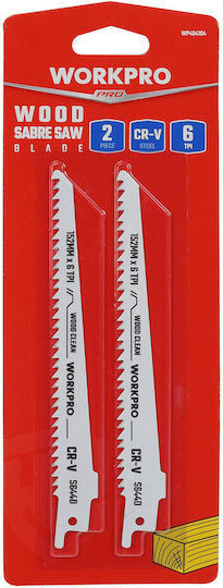 Jigsaw Blade Wood 150mm Bosch Set of 2 Pcs Wp404104 Workpro Card