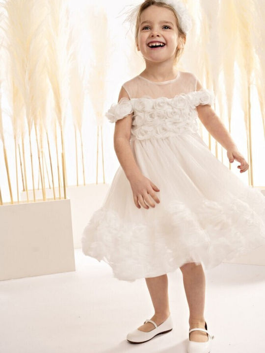 Baby Bloom White Baptism Dress made of Tulle