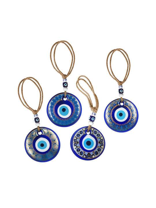 Yakamoz Charm Ochi din Sticlă de Agățat Nr.6 Model Auriu