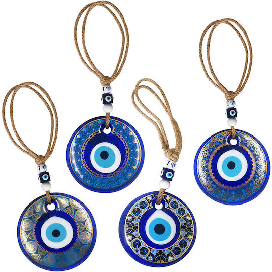 Yakamoz Charm Ochi din Sticlă de Agățat Nr.6 Model Auriu