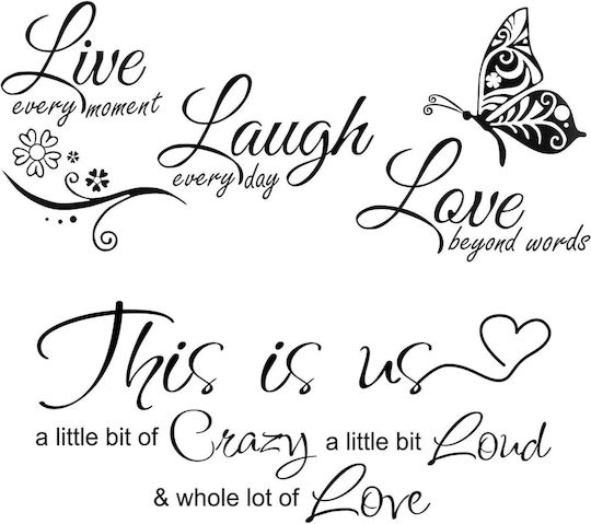 Decorative Wall Stickers 2 Sheets Vinyl Quotes