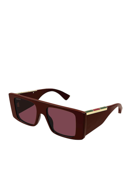 Gucci Women's Sunglasses with Burgundy Horn-Rim...