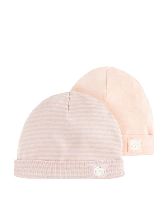 Kinder Mütze Stoff Rosa 2Stück
