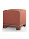 Hocker Für das Wohnzimmer Gepolstert mit Stoff Lenover Tile Red 50x50x47cm