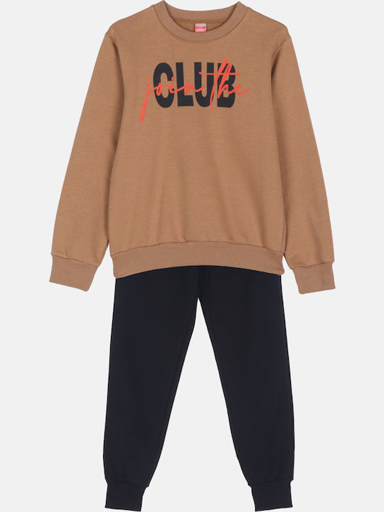 Joyce Kids Sweatpants Set Brown 2pcs