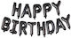 Μπαλόνια Φράση Happy Birthday Μαύρο 13 Τεμ