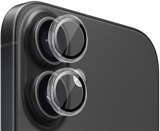 Set 2 Mobile Origin Sapphire Lens Guards Camera Protection Compatible Iphone 16 16 Plus Clear