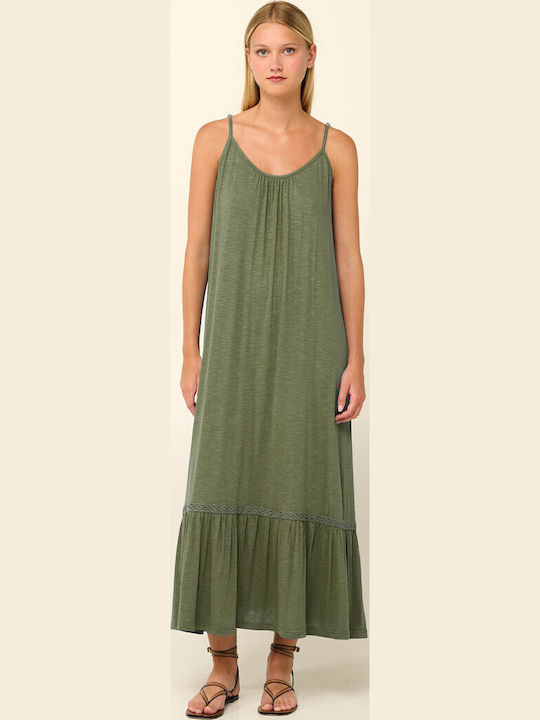 Vamp Women's Maxi Dress Beachwear Green Olive
