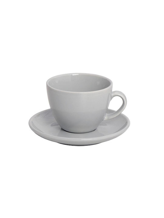 Espiel Essentials Tasse Cappuccino aus Porzellan Light Grey 220ml