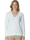 Pegj Women's Blouse with V Neckline Bianco Giallo