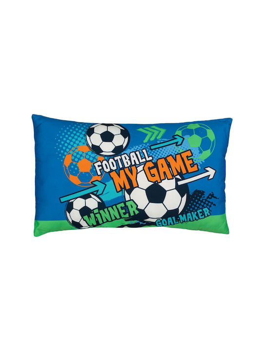 Decorative Pillow Football Blue 50x30cm Polyester