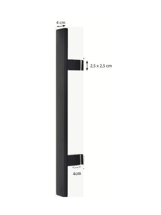 Maner Exterioară Hellas 1000mm Negru Inox