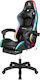 Kruger & Matz GX-150 Scaun Gaming Din piele ecologică cu Iluminare RGB și Suport pentru picioare Neagră