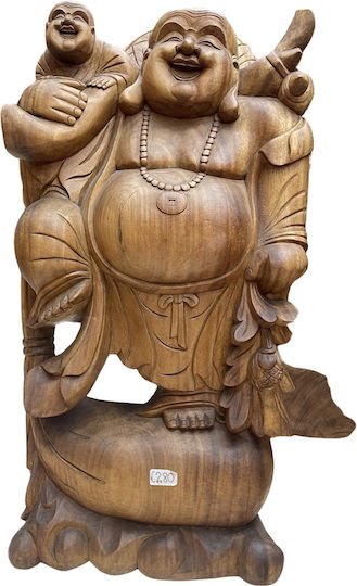 AristonLab Dekorativer Buddha aus Holz 81x43cm 1Stück