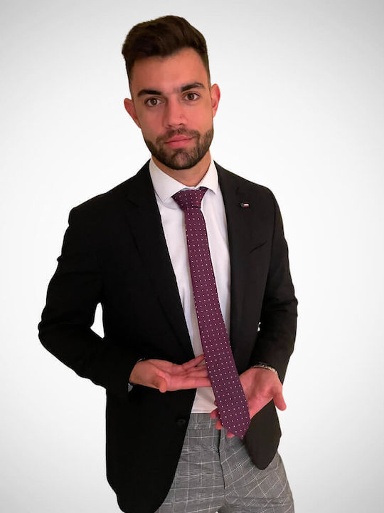 Suga Men's Tie Printed in Burgundy Color
