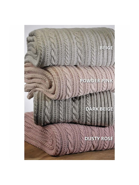 Down Town Home Aline Κουβέρτα Πλεκτή Υπέρδιπλη 220x240εκ. Beige
