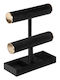 Stand Pentru Bijuterii Din Catifea Neagră 24x10x27.5cm